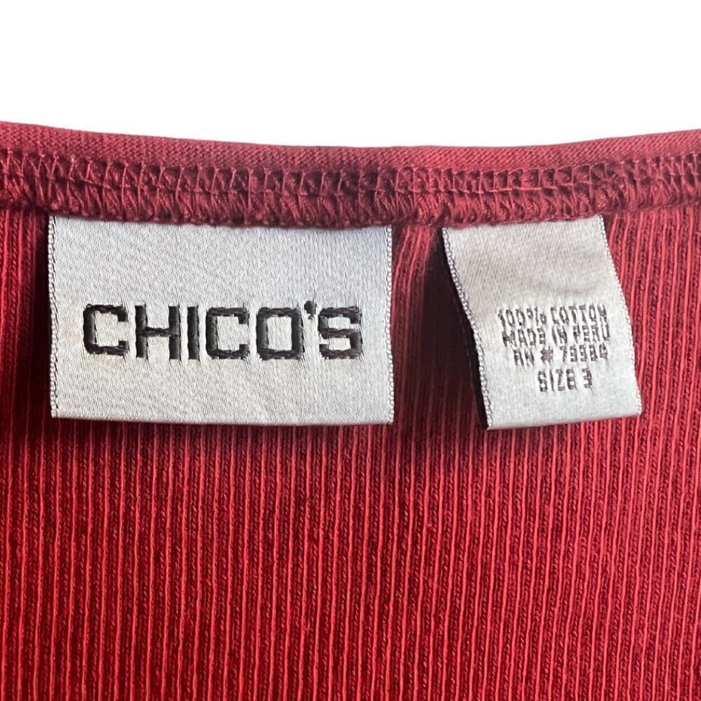 Chico's Ribbed Tank, Rust, Size 3 - Picture 3 of 5